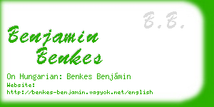 benjamin benkes business card